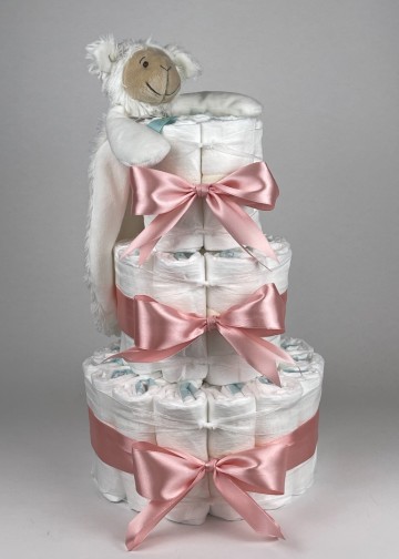 Chouette chouette luiertaart happy horse tuttle lamb lugano donker poeder roze