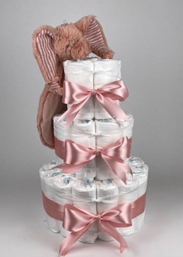 Chouette chouette luiertaart happy horse tuttle olifant emily donker poeder roze