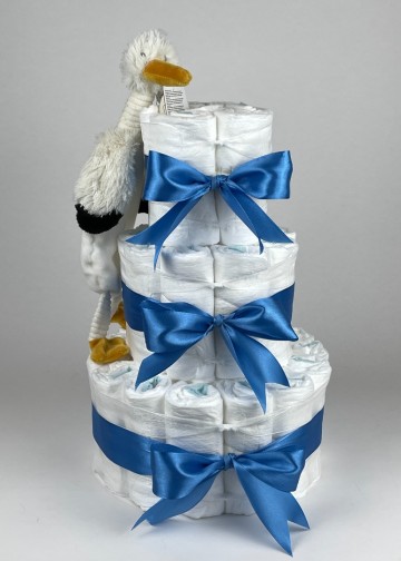 Chouette chouette luiertaart happy horse tuttle stork sky diep blauw