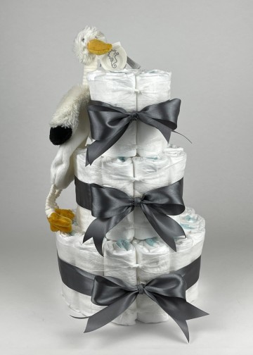 Chouette chouette luiertaart happy horse tuttle stork sky donker grijs