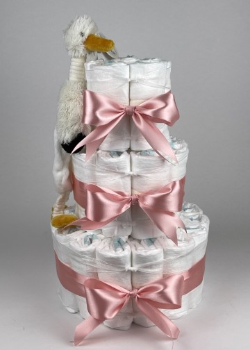 Chouette chouette luiertaart happy horse tuttle stork sky donker poeder roze