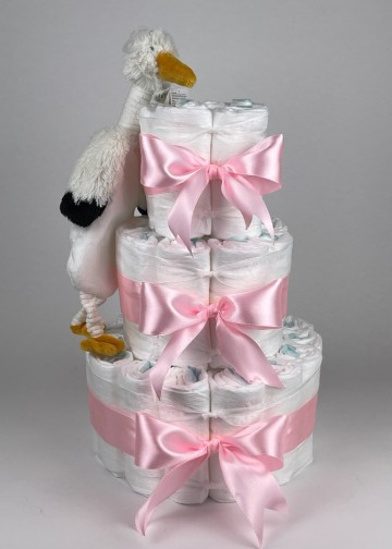 Chouette chouette luiertaart happy horse tuttle stork sky roze