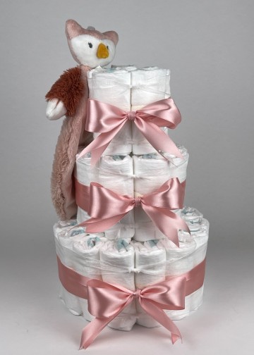 Chouette chouette luiertaart happy horse tuttle uil olivia donker poeder roze