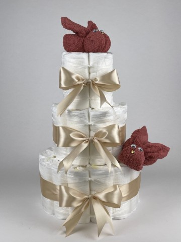 Chouette chouette luiertaart luiertaart konijnen koper   beige