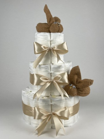 Chouette chouette luiertaart luiertaart konijnen sand   beige