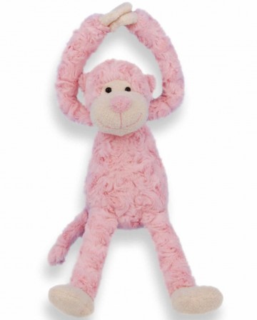 Funnies knuffel slingeraap roze 3