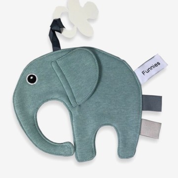 Funnies knuffeldoekje olifant ollie stone groen 0
