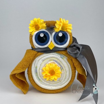 Kleine luieruil oker   donker grijs