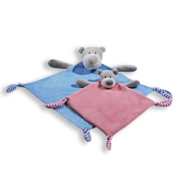 Knuffeldoekje beer funnies roze blauw kraamcadeau 3
