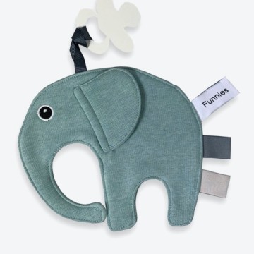 Kraamcadeau funnies knuffeldoekje ollie stone green