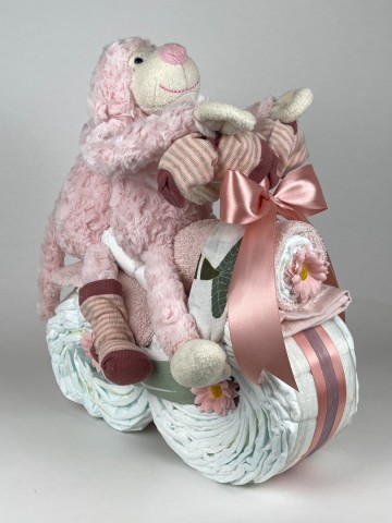 Luiermotor aap tweeling roze 0002 2