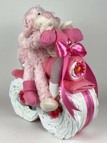 Luiermotor aap tweeling roze 0003 2