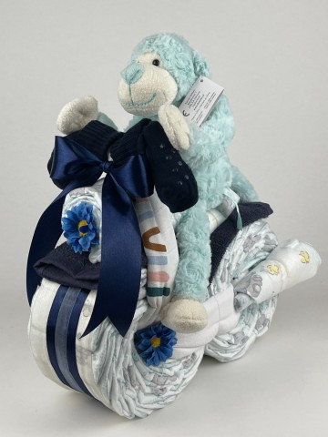 Luiermotor funnies knuffel aap groen 0014 1
