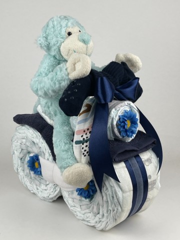 Luiermotor funnies knuffel aap groen 0014 2