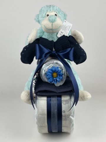 Luiermotor funnies knuffel aap groen 0014 3