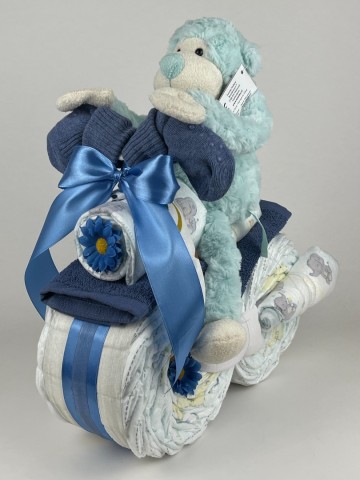 Luiermotor funnies knuffel aap groen 0015 1