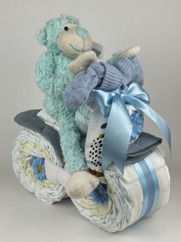 Luiermotor funnies knuffel aap groen 0016 2
