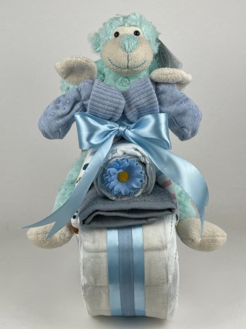 Luiermotor funnies knuffel aap groen 0016 3