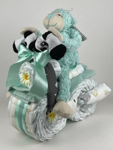 Luiermotor funnies knuffel aap groen 0017 1