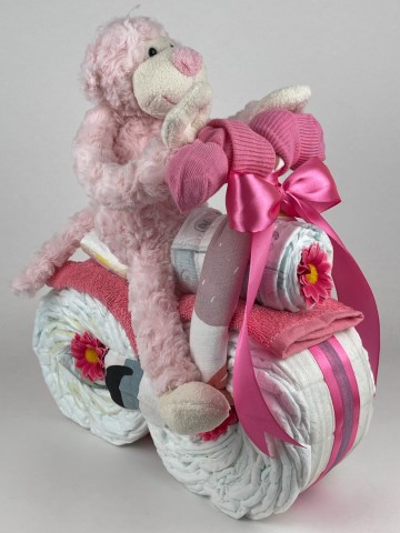 Luiermotor funnies knuffel aap roze 0023 2