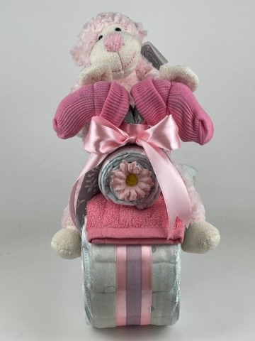 Luiermotor funnies knuffel aap roze 0024 3