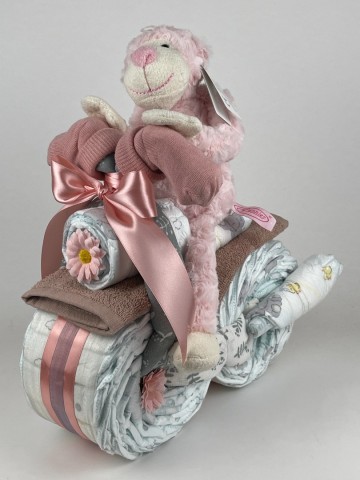 Luiermotor funnies knuffel aap roze 0026 1