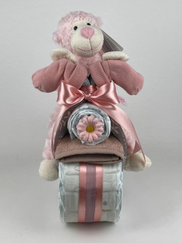 Luiermotor funnies knuffel aap roze 0026 3
