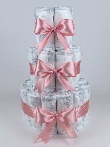 Luiertaart 40 basic donker poeder roze   2