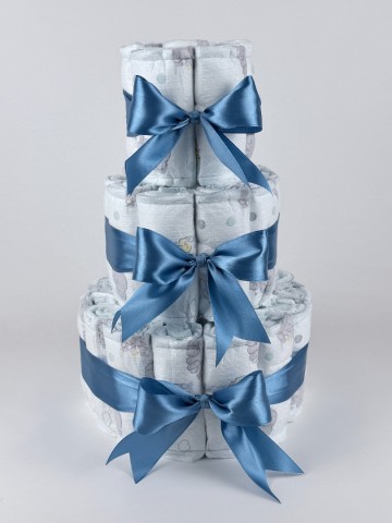 Luiertaart basic 40 diep vaal blauw