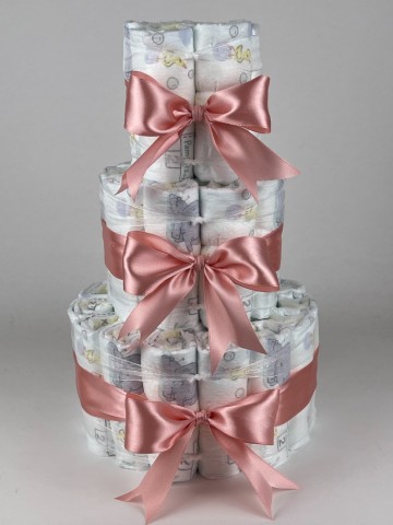 Luiertaart basic 40 donker poeder roze   2