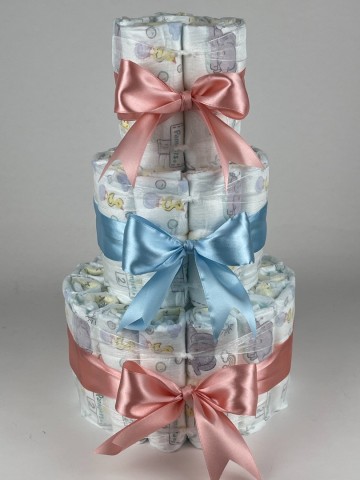 Luiertaart basic 40 donker poeder roze   blauw  2