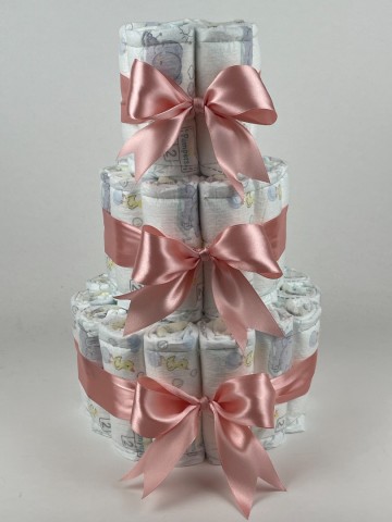 Luiertaart basic 40 donker poeder roze 2