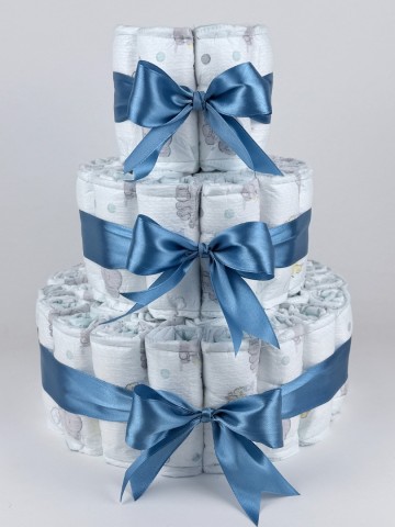 Luiertaart basic 64 diep vaal blauw   2