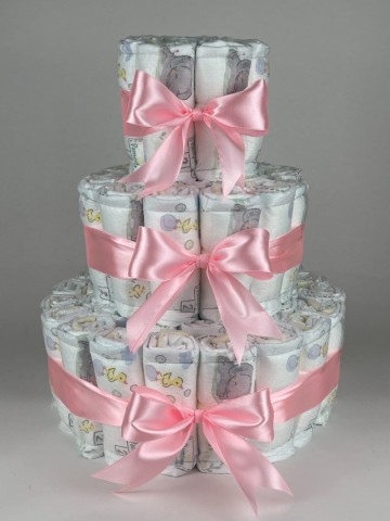 Luiertaart basic 64 roze  2