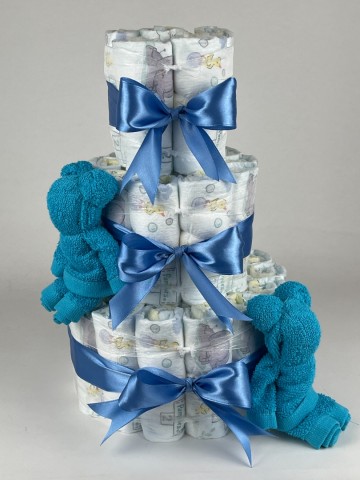 Luiertaart beren aqua blauw   diep blauw   2