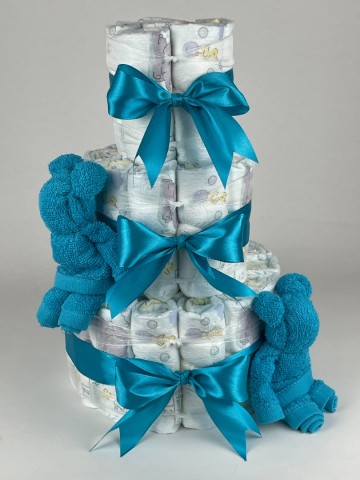 Luiertaart beren aqua blauw   petrol   2