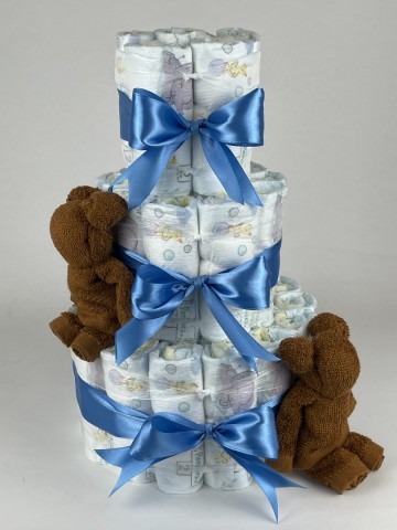 Luiertaart beren clay bruin   diep blauw   2