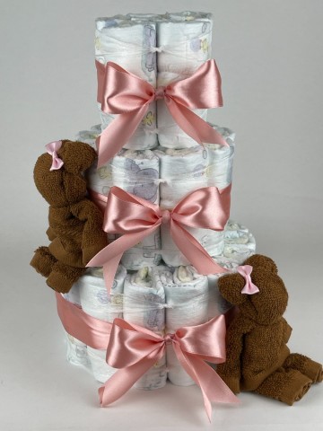 Luiertaart beren clay bruin   donker poeder roze   2