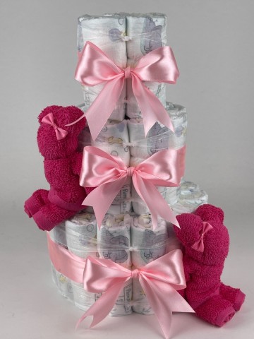 Luiertaart beren fuchsia roze   roze   2