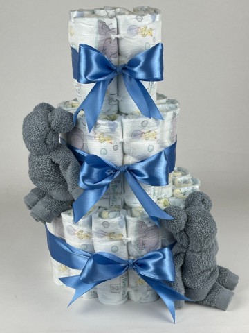 Luiertaart beren grey blue   diep blauw   2