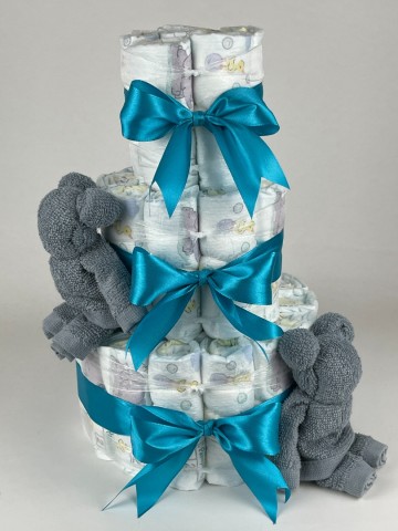 Luiertaart beren grey blue   petrol  2