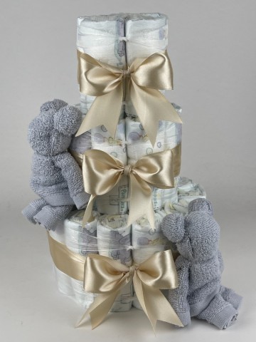 Luiertaart beren grijs   beige   2