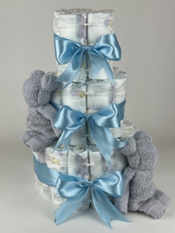 Luiertaart beren grijs   blauw   2