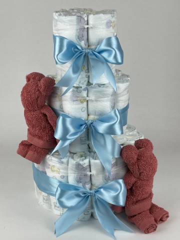 Luiertaart beren koper   blauw   2