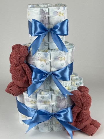 Luiertaart beren koper   diep blauw   2