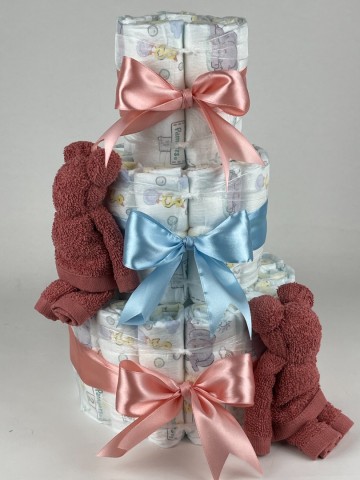 Luiertaart beren koper   donker poeder roze   blauw   2