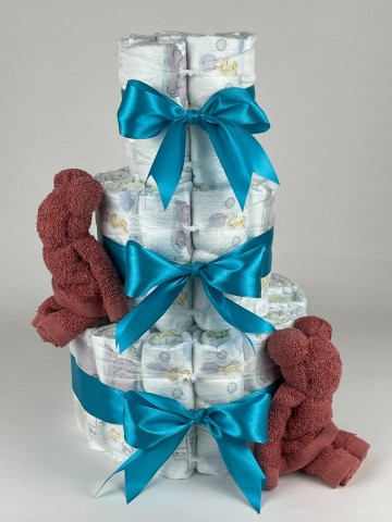 Luiertaart beren koper   petrol  2