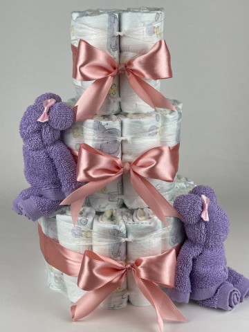 Luiertaart beren lavendel   donker poeder roze   2