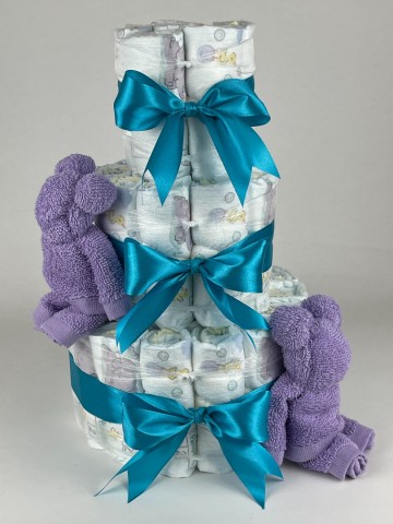 Luiertaart beren lavendel paars   petrol   2