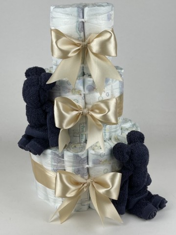 Luiertaart beren navy donker blauw   beige   2